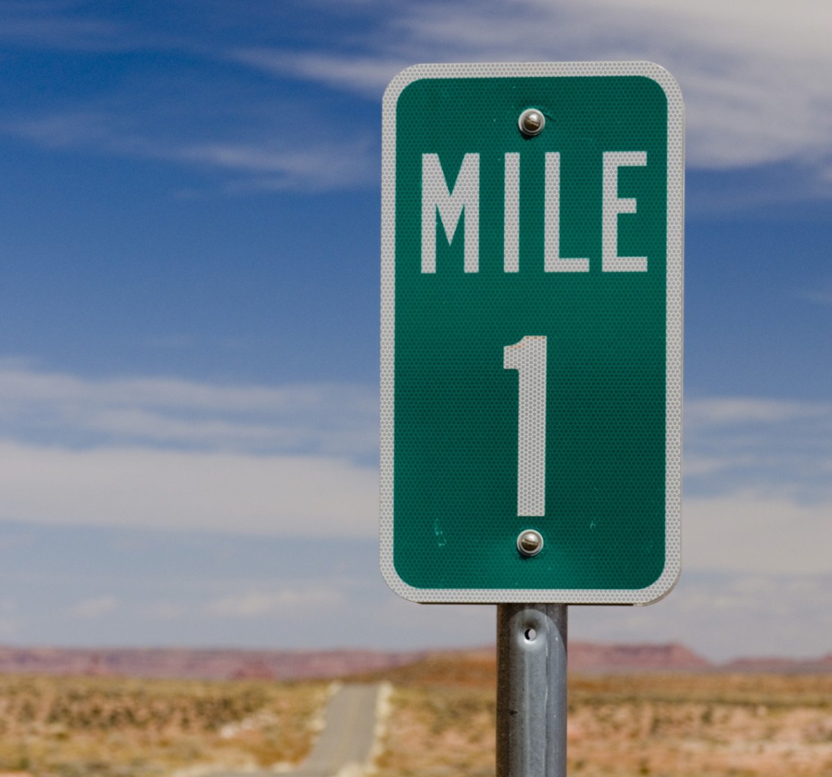 1 Mile Marker Sign
