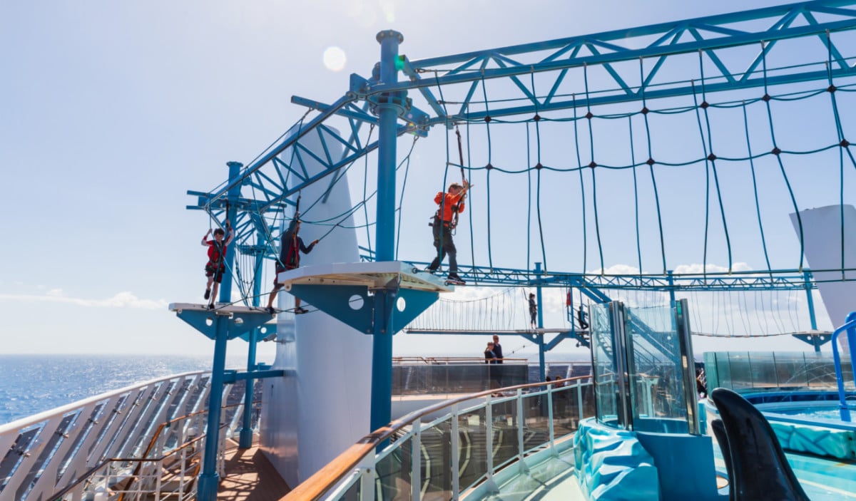 Ropes course above the deck